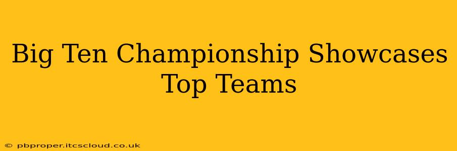 Big Ten Championship Showcases Top Teams