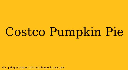 Costco Pumpkin Pie