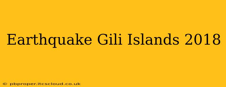 Earthquake Gili Islands 2018
