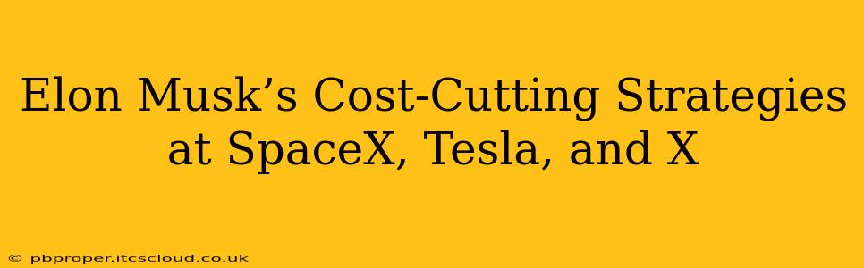 Elon Musk’s Cost-Cutting Strategies at SpaceX, Tesla, and X