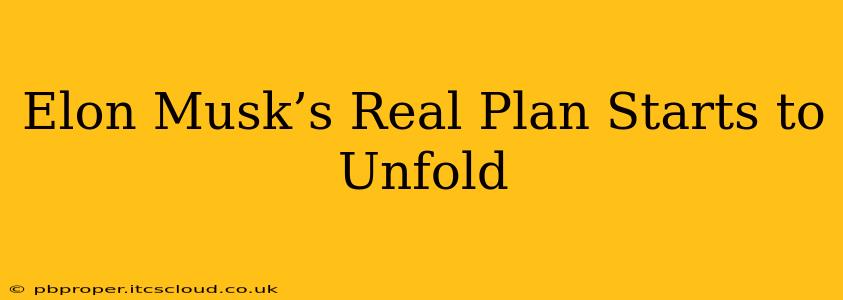 Elon Musk’s Real Plan Starts to Unfold