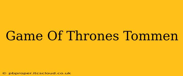Game Of Thrones Tommen
