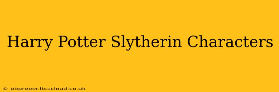 Harry Potter Slytherin Characters