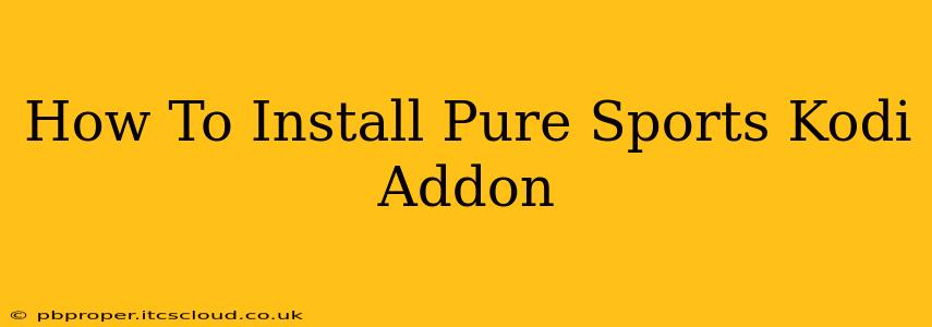 How To Install Pure Sports Kodi Addon