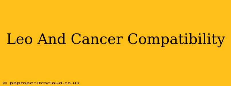 Leo And Cancer Compatibility