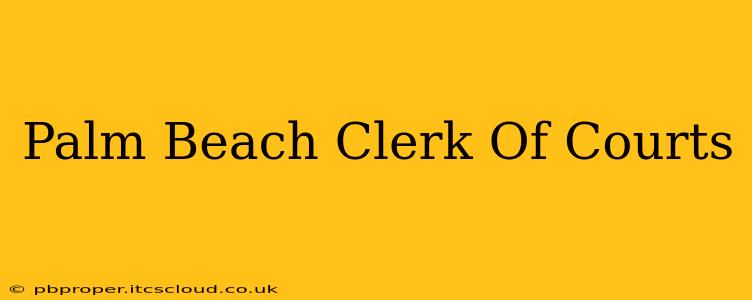 Palm Beach Clerk Of Courts