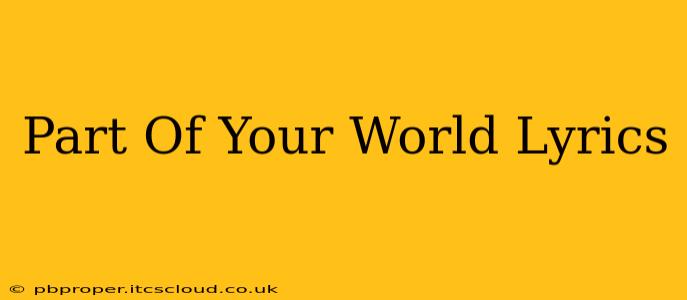 Part Of Your World Lyrics