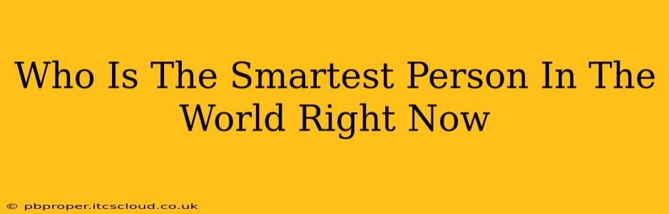 Who Is The Smartest Person In The World Right Now